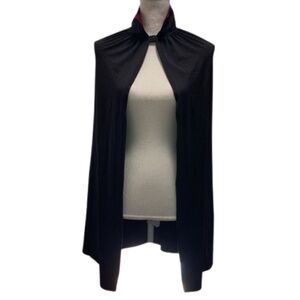 Dracula Cape Kids size 6 to 10 years old black and red Halloween